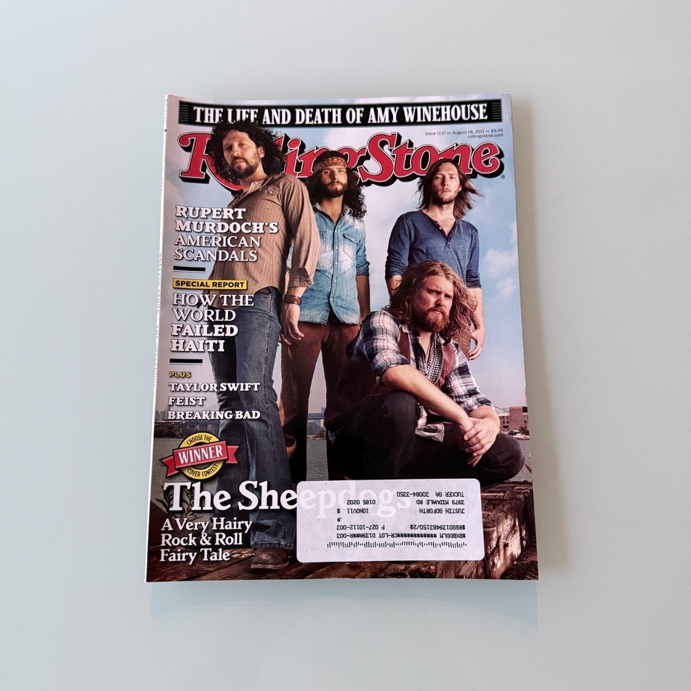 Rolling Stone Magazine-The Sheepdogs- Rupert Murdoch- Issue 1137 August 2011